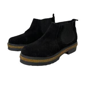 Prune Black Suede Chelsea Ankle Boots Lug Sole Sz 39 EU / US 9 Argentina